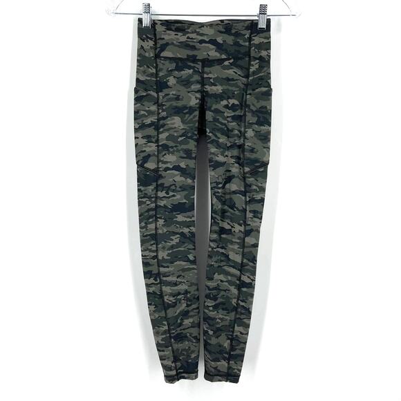 Lululemon Speed Up Tight 7/8 Legging Camo Green Size 2 - Picture 1 of 7